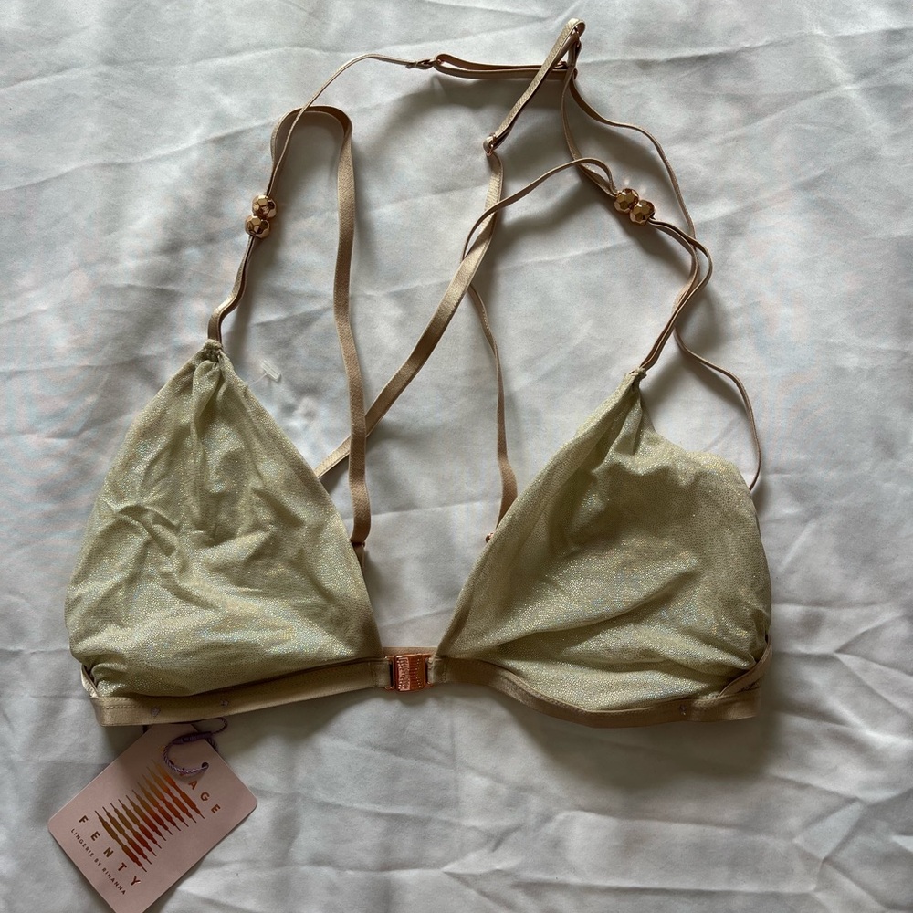 SAVAGE X FENTY GATHERED MESH STRAPPY BRALETTE